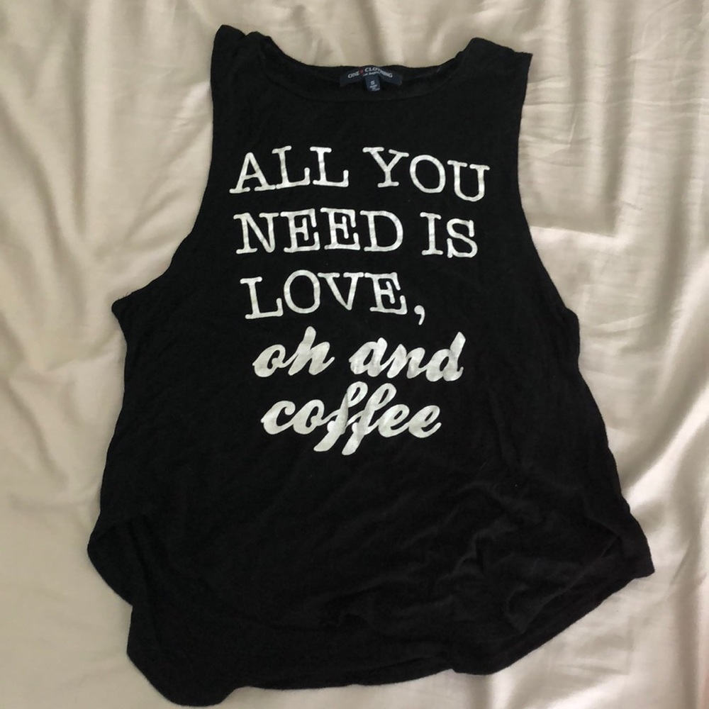 Black Graphic Tank Top